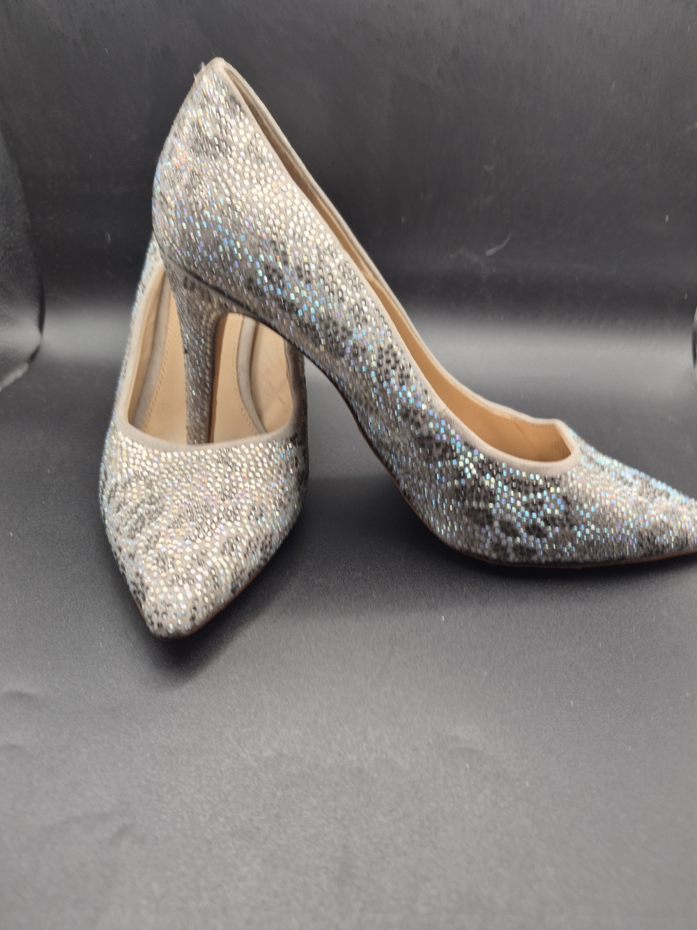 Antonio Melani Women's Silver Glitter Pointed-Toe High Heels